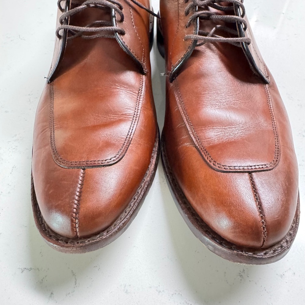 Allen Edmonds Delray Dress Shoes Mens 10 B Brown Leather Split Toe Derby 6370 - Picture 3 of 10